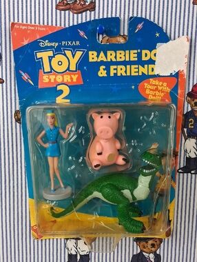 Vintage Disney Pixar Toy Story 2 Baribie & Friend Rex & Ham Mini Figures Playset